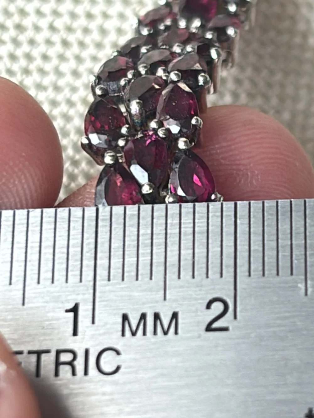 Sterling Silver Red Garnet Tennis Bracelet